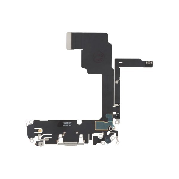 Flex do Conector de Carga Branco Titânio para iPhone 15 Pro - OEM ReLife