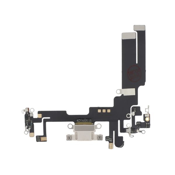 Flex do Conector de Carga Branco Estelar para iPhone 14