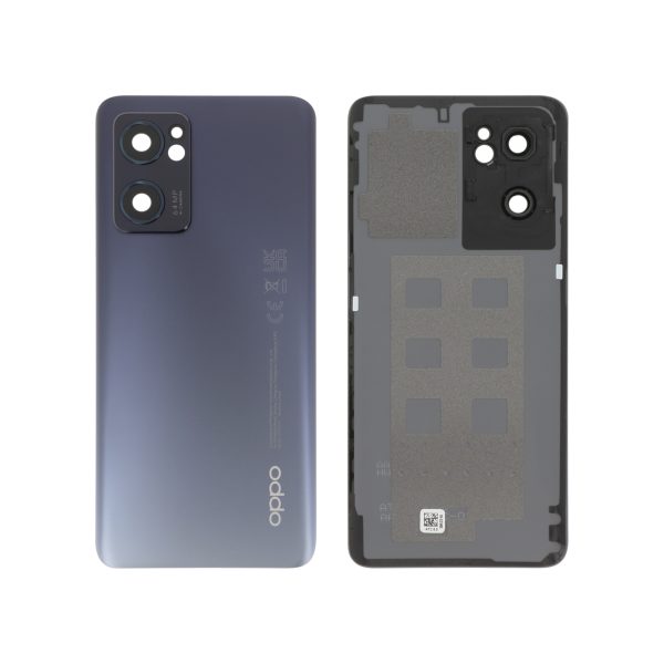 Tampa Traseira Preta para Oppo Find X5 Lite / Reno7 5G (SERVICE PACK)