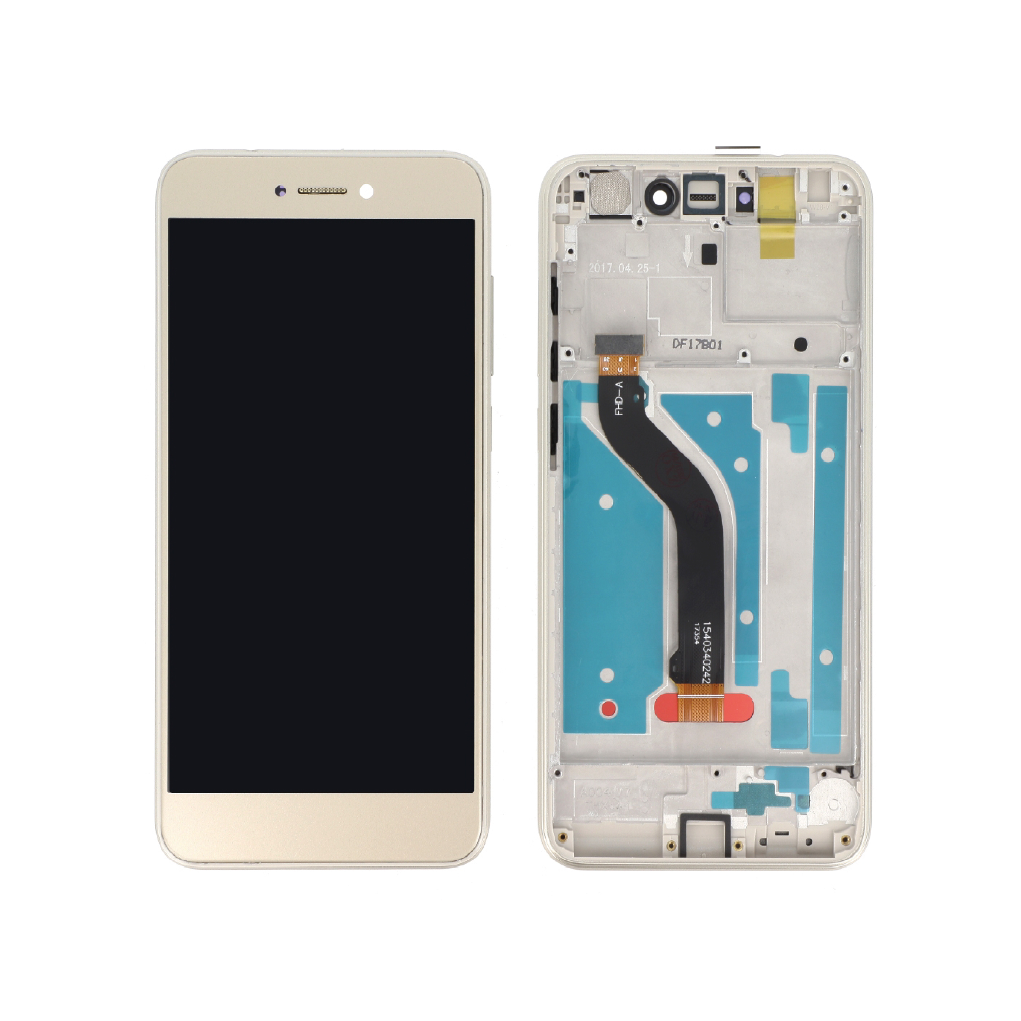 743-eco-p8l_ Ecrã Display Dourado para Huawei P8 Lite 2017 / Honor 8 Lite - Compatível - Com Frame - Image 1