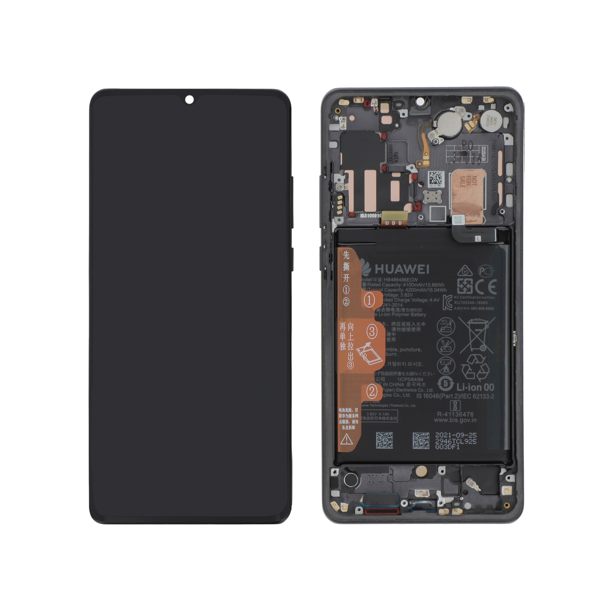 773-02355umw Ecrã Display Preto para Huawei P30 Pro (Bateria Integrada) (SERVICE PACK) - Image 1