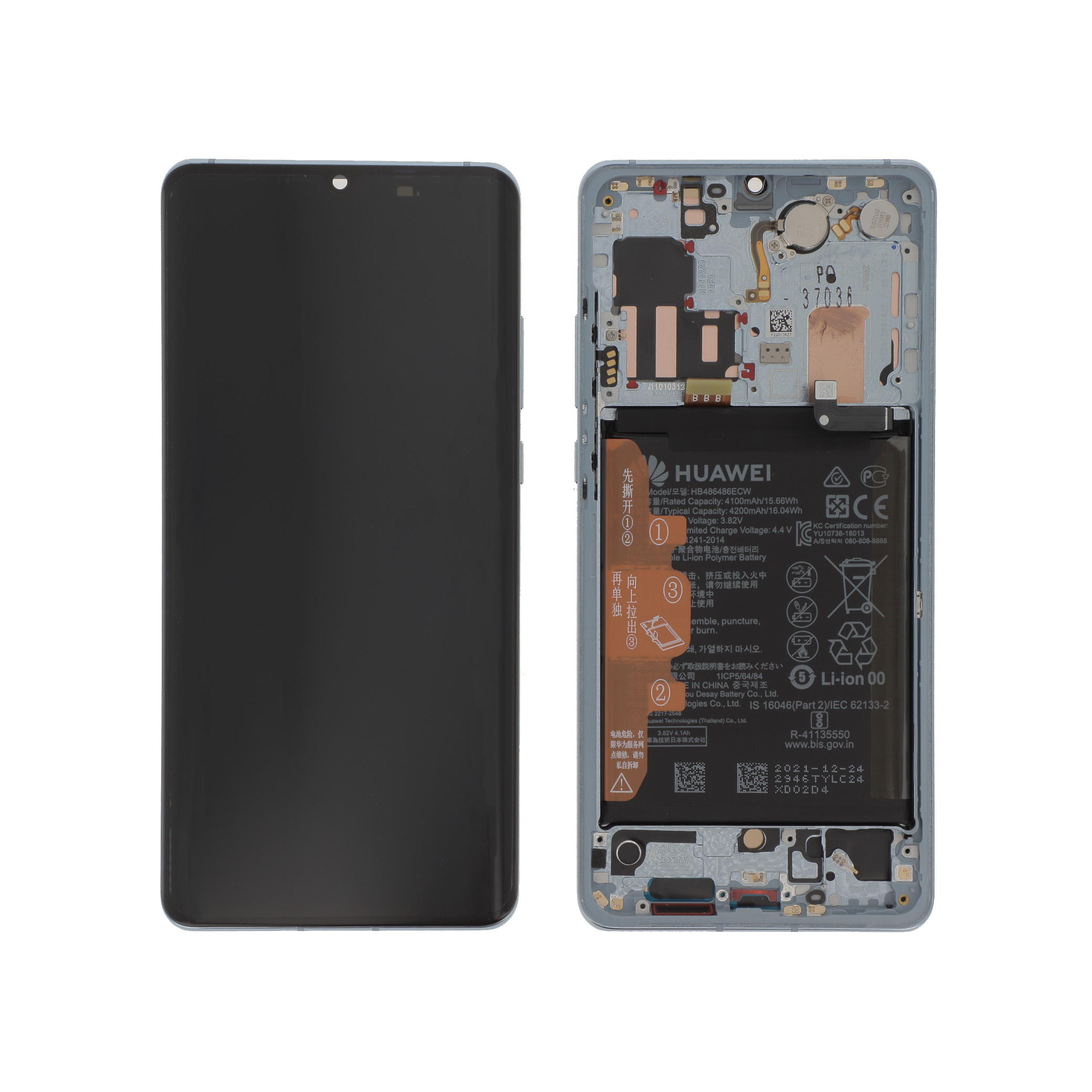 775-02354nag Ecrã Display branco Pearlescent para Huawei P30 Pro (SERVICE PACK) - Image 1