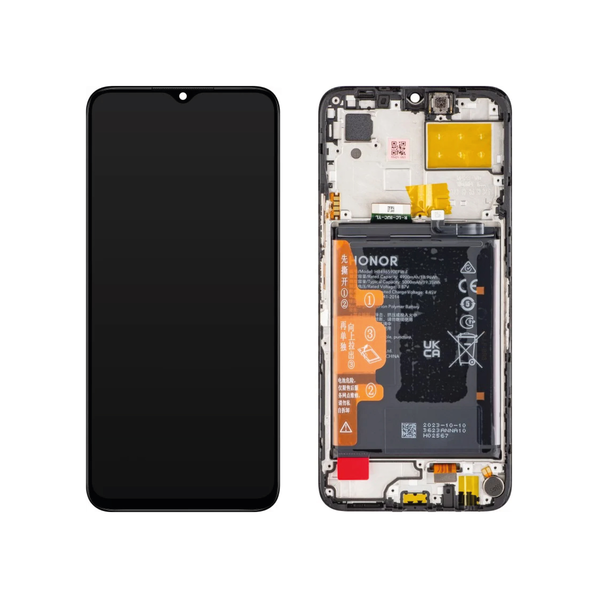 933-0235afjj Ecrã Display Preto para Honor 70 Lite (Bateria Integrada) (SERVICE PACK) - Image 1
