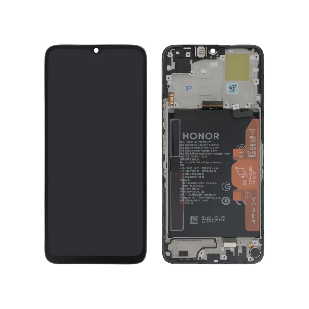 Ecrã Display Preto para Honor X6A (Bateria Integrada) (SERVICE PACK)