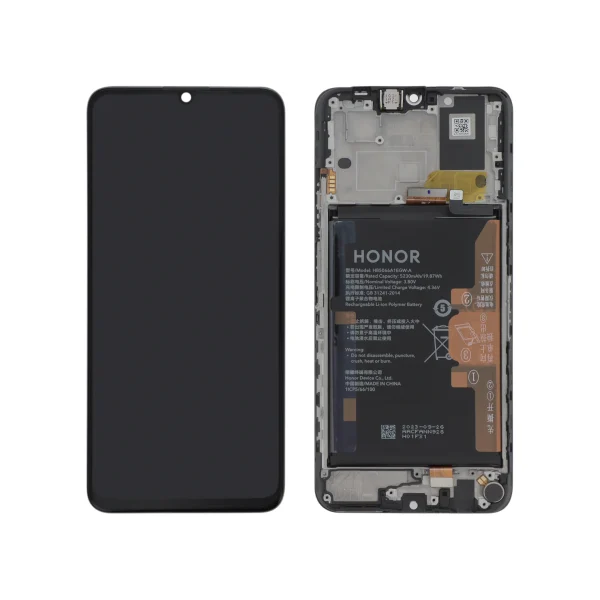 Ecrã Display Preto para Honor X7A (bateria integrada) (SERVICE PACK)