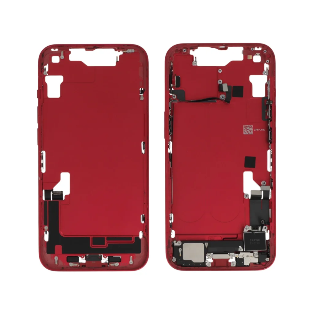 Frame Central Vermelho para iPhone 14 (com componentes) Retirado (Grade A)