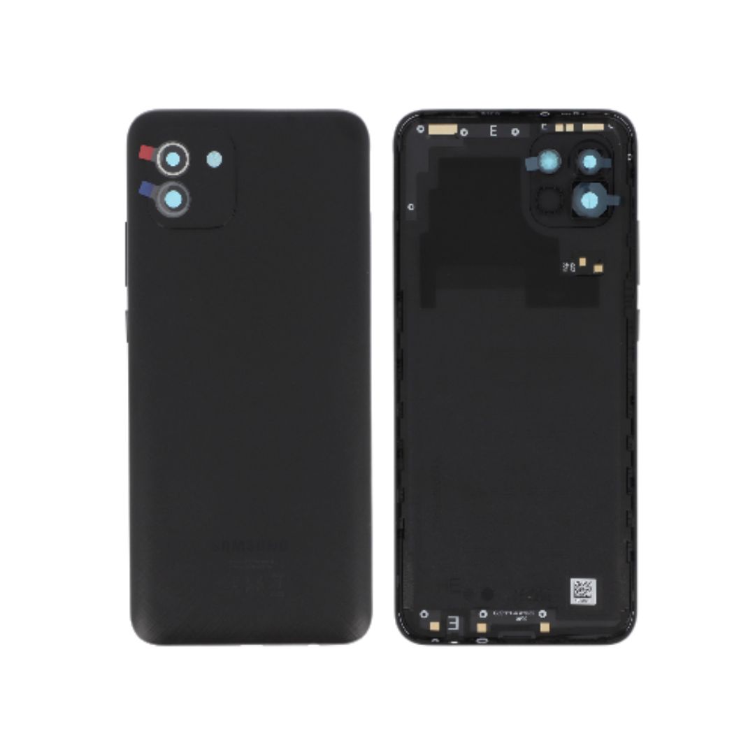xr:d:DAFiaT2iO0k:8,j:4296029571,t:23050909 Tampa Traseira para Samsung Galaxy A03 (A035G) - Preta (SERVICE PACK) - Image 1