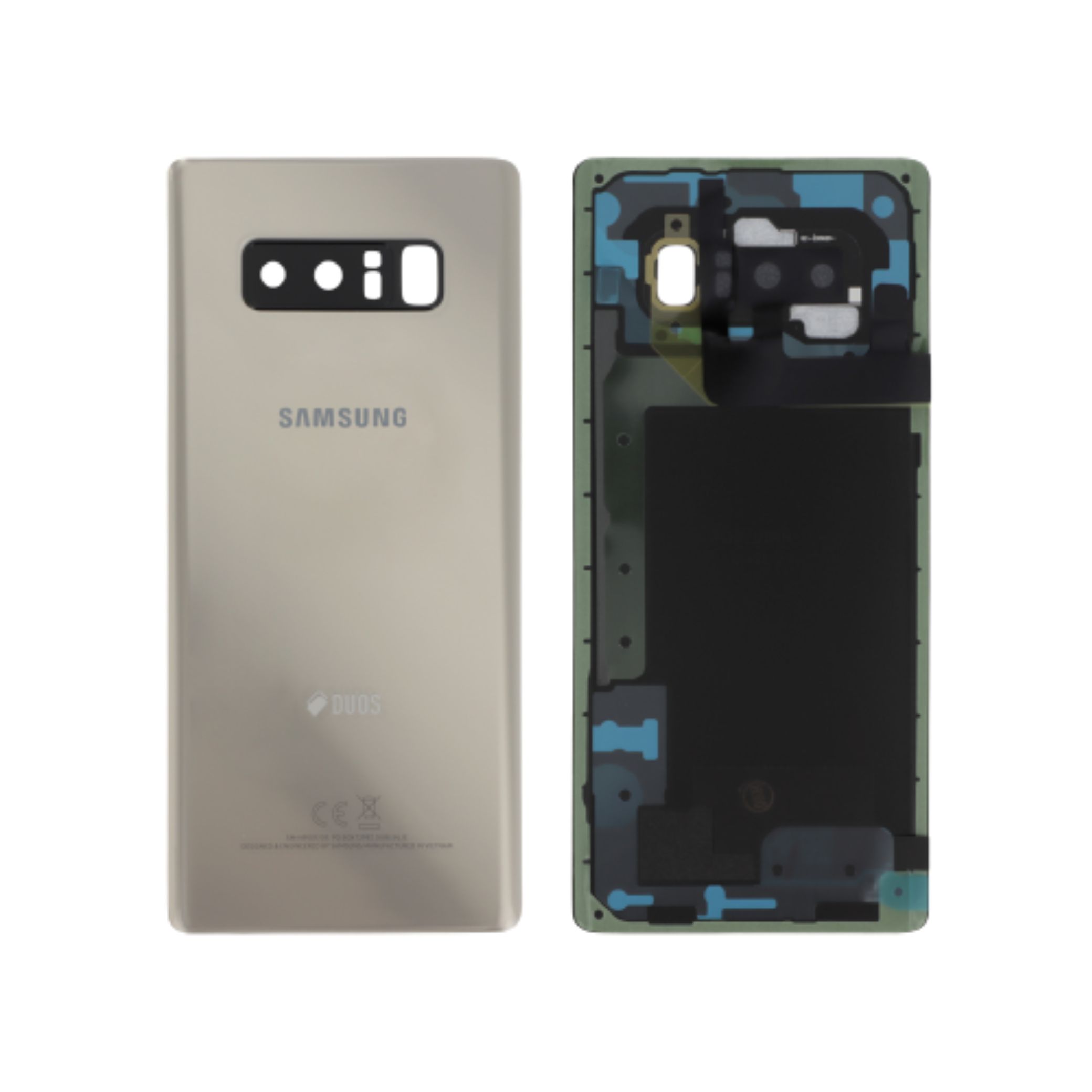 xr:d:DAFkkpWPD24:19,j:5829175885202587448,t:23060113 Tampa Traseira Dourada para Samsung Galaxy Note 8 (N950F) (SERVICE PACK) - Image 1
