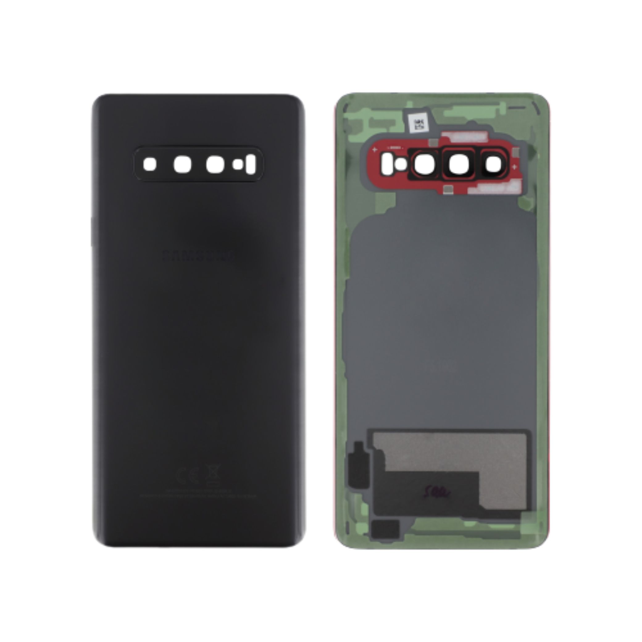 xr:d:DAFkkpWPD24:27,j:1146558177360265194,t:23060114 Tampa Traseira para Samsung Galaxy S10+ (G975F) Prism Preta (SERVICE PACK) - Image 1