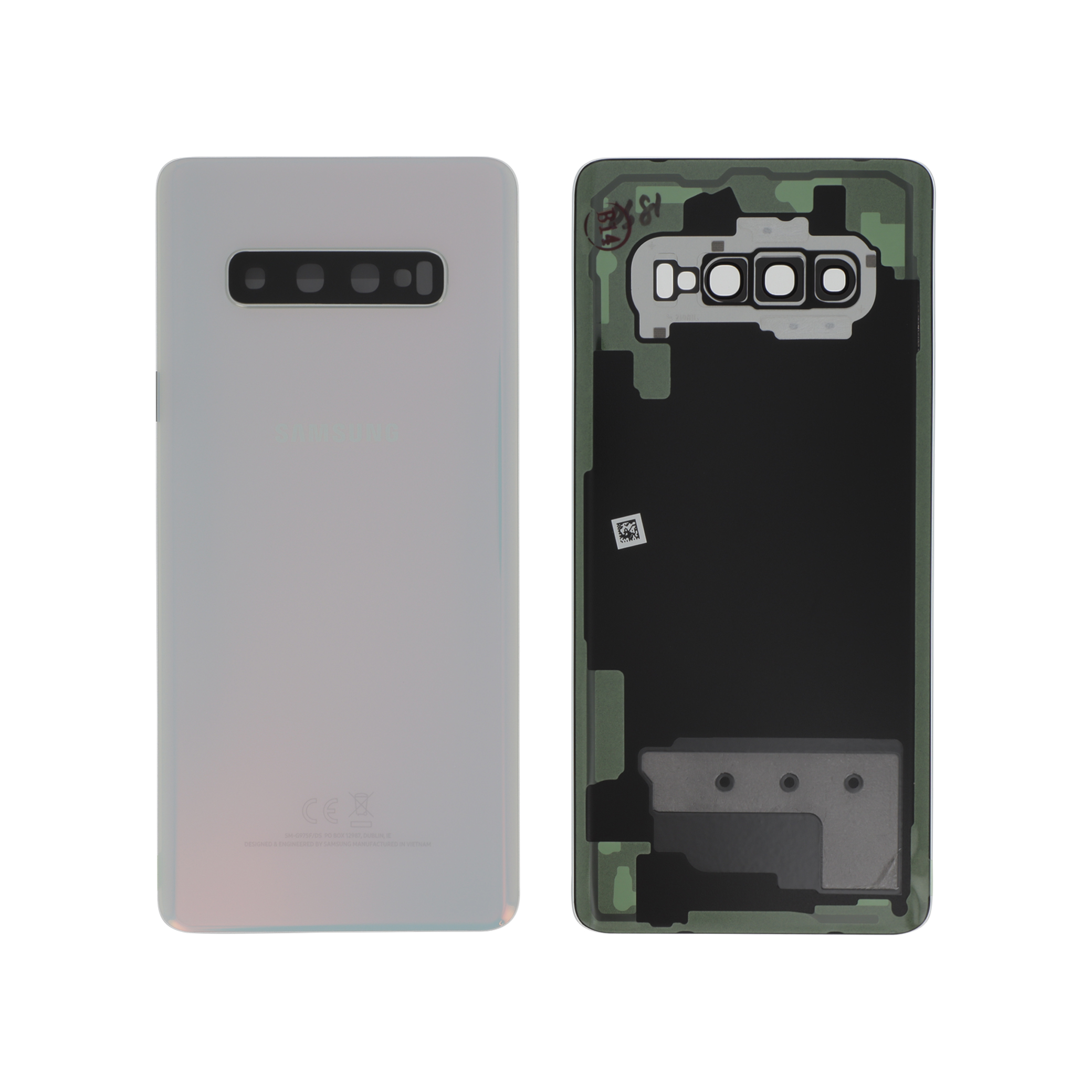 gh82-18406f-0000_2 Tampa Traseira para Samsung Galaxy S10+ (G975F) Prime Branca (SERVICE PACK) - Image 1