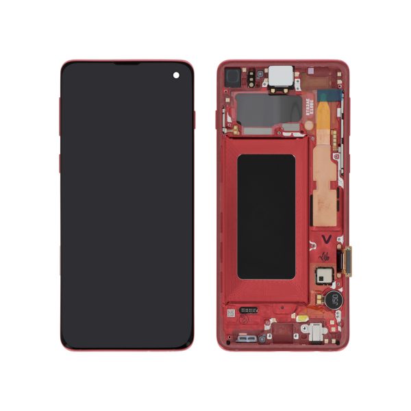 Ecrã Display Vermelho para Samsung Galaxy S10 (G973F) (SERVICE PACK)