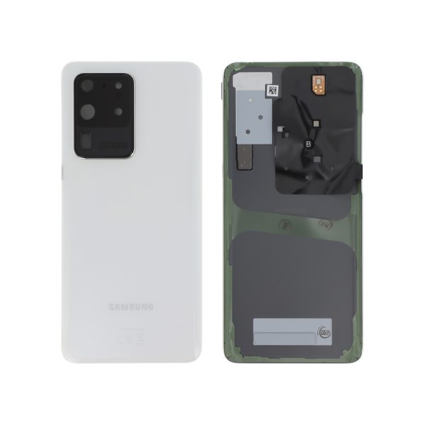 Tampa Traseira Branca para Samsung Galaxy S20 Ultra 5G (G988F) (SERVICE PACK)