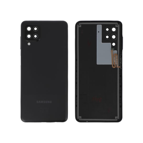 Tampa Traseira Preta para Samsung Galaxy A12/A12s (A125/A127F), (SERVICE PACK)