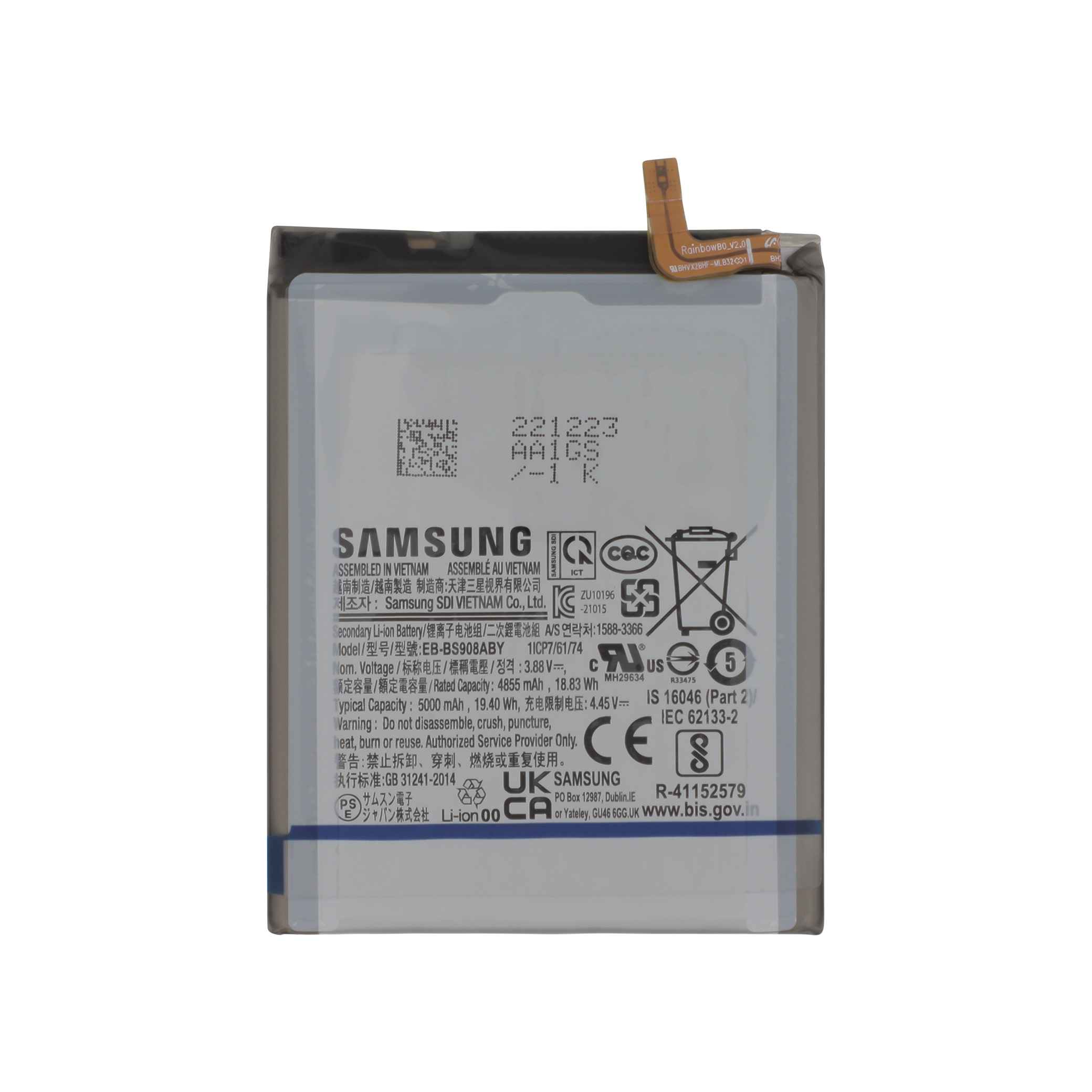 gh82-27484a-0000 Bateria EB-BS908ABY para Samsung Galaxy S22 Ultra (SERVICE PACK) - Image 1