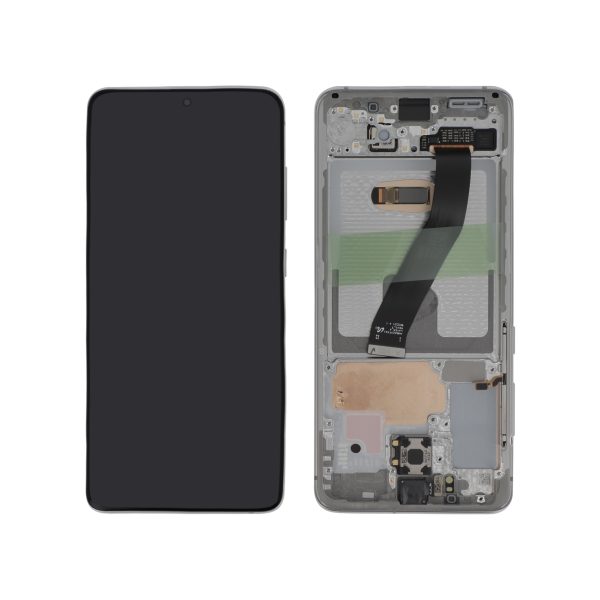 Ecrã Display completo branco para Samsung Galaxy S20 (G980F/G980B) (sem Câmara) (SERVICE PACK)
