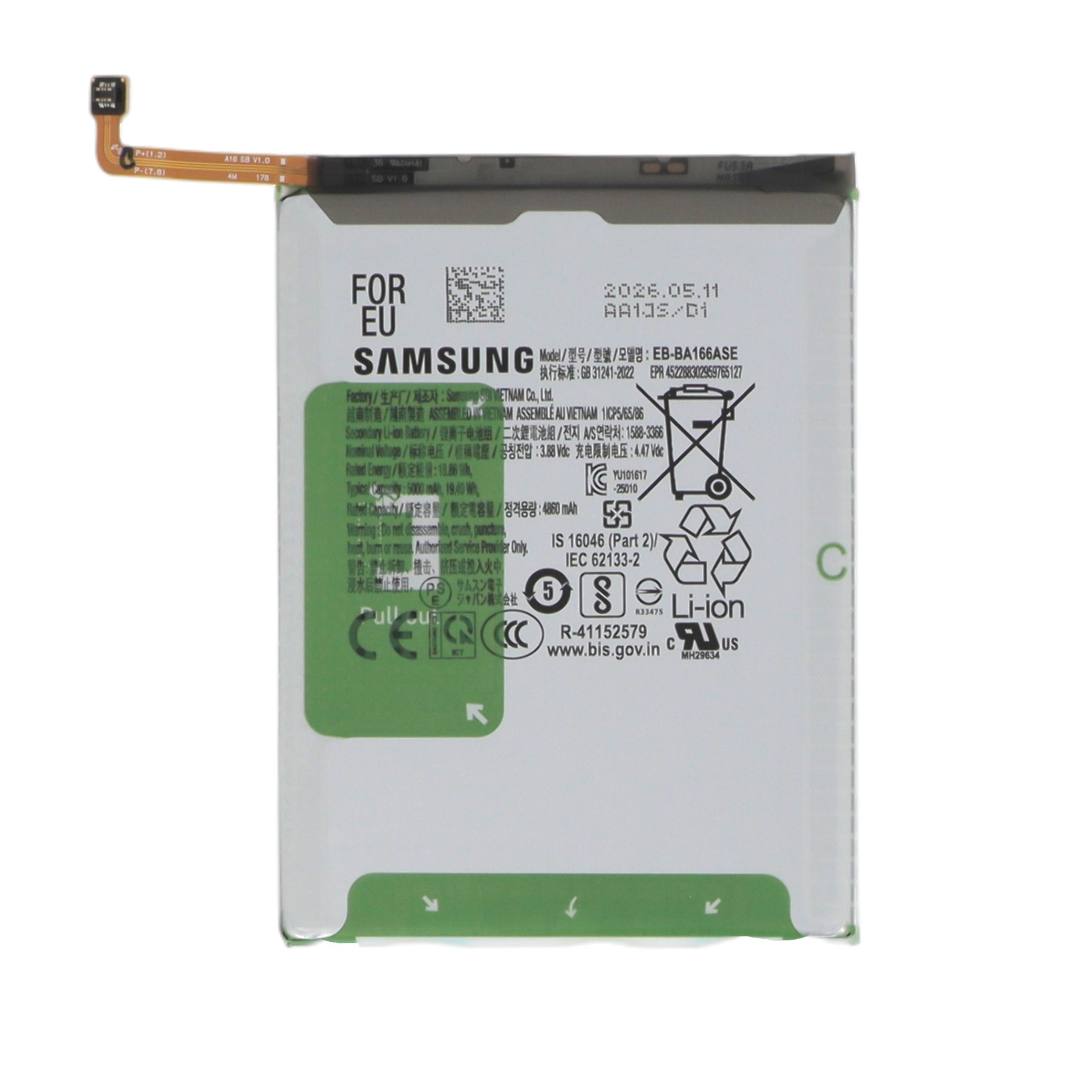 gh82-39946a-0000 Bateria EB-BA166ASE para Samsung Galaxy A27 5G (A276B) (SERVICE PACK) - Image 1