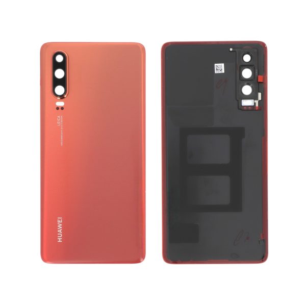 Tampa Traseira Laranja para Huawei P30 (SERVICE PACK)