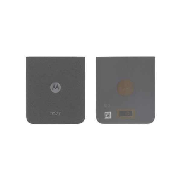 Tampa Traseira Cinzenta Aço para Motorola Razr 50 (SERVICE PACK)