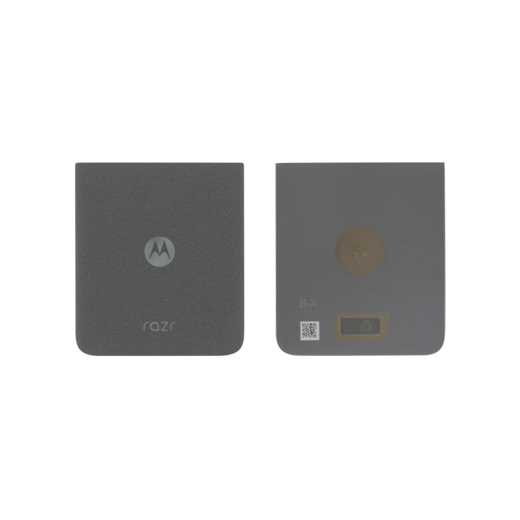 Tampa Traseira Cinzenta Aço para Motorola Razr 50 (SERVICE PACK)