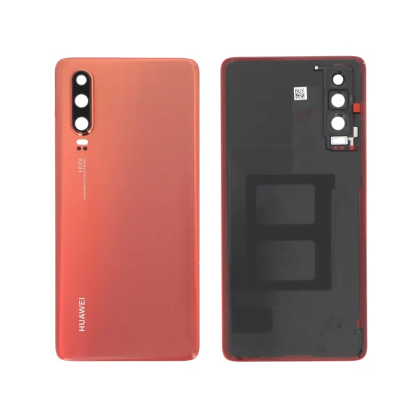 Tampa Traseira Laranja para Huawei P30 (SERVICE PACK)