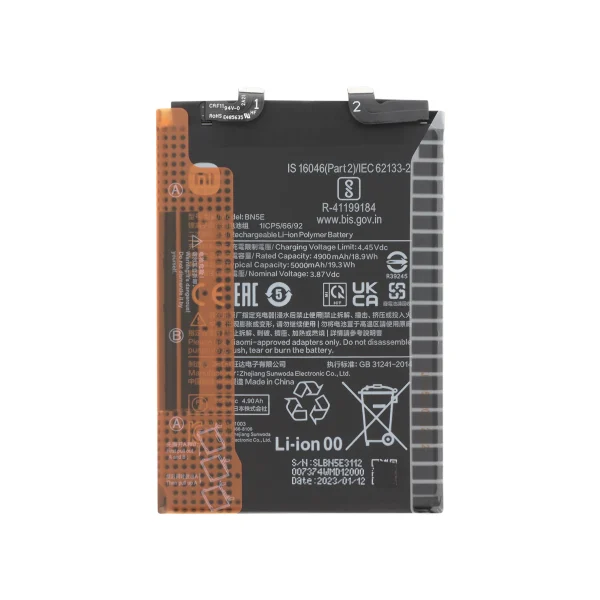 Bateria BN5E para Xiaomi Redmi Note 11 Pro 5G / Redmi Note 12 Pro 4G (SERVICE PACK)