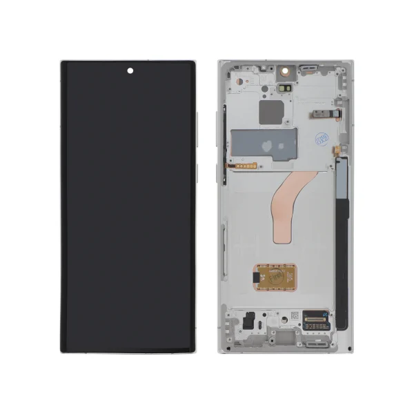 Ecrã Display Branco para Samsung Galaxy S22 Ultra (Com Frame) - OEM ReLife