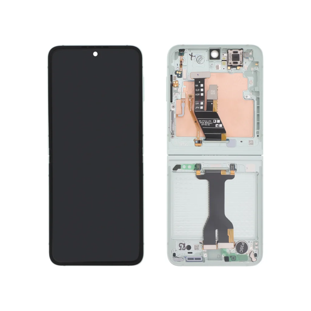 Ecrã Display completo para Samsung Galaxy Z Flip6 Verde Água (F741B) (SERVICE PACK)