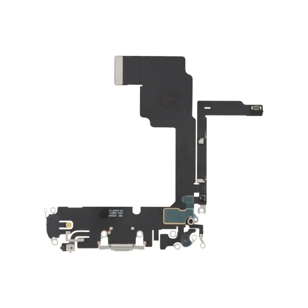 Flex do Conector de Carga Branco Titânio para iPhone 15 Pro - OEM ReLife