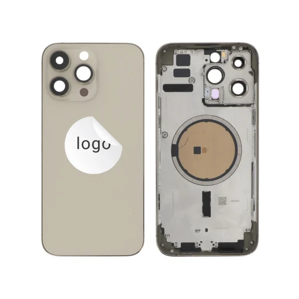 Frame Completo (Tampa Traseira) Dourado para iPhone 14 Pro Max - Retirado