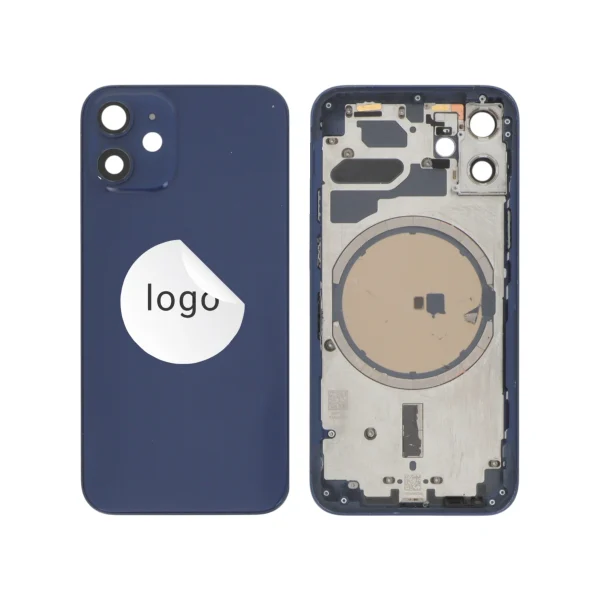 Frame Completo (Tampa Traseira) para iPhone 12 mini Azul - Retirado