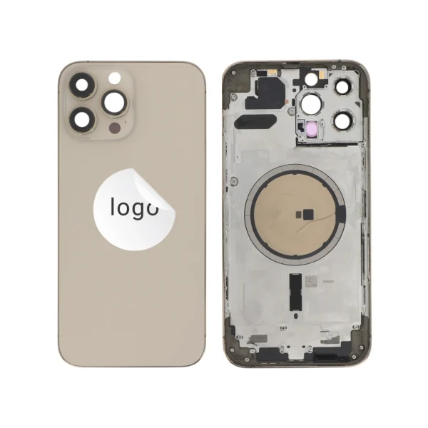Frame Completo (Tampa Traseira Pré-montada) Dourado para iPhone 13 Pro Max - Retirado