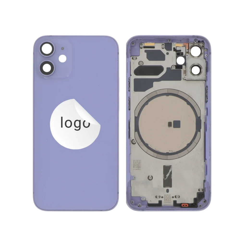 Frame Completo (Tampa traseira pré-montada) Roxo para iPhone 12 mini - Retirado