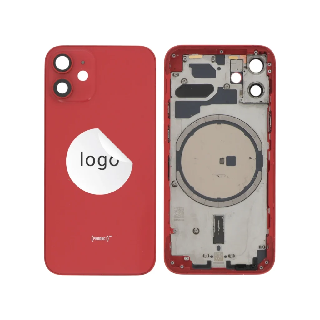 Frame Completo (Tampa Traseira Pré-montada) Vermelho para iPhone 12 mini - Retirado