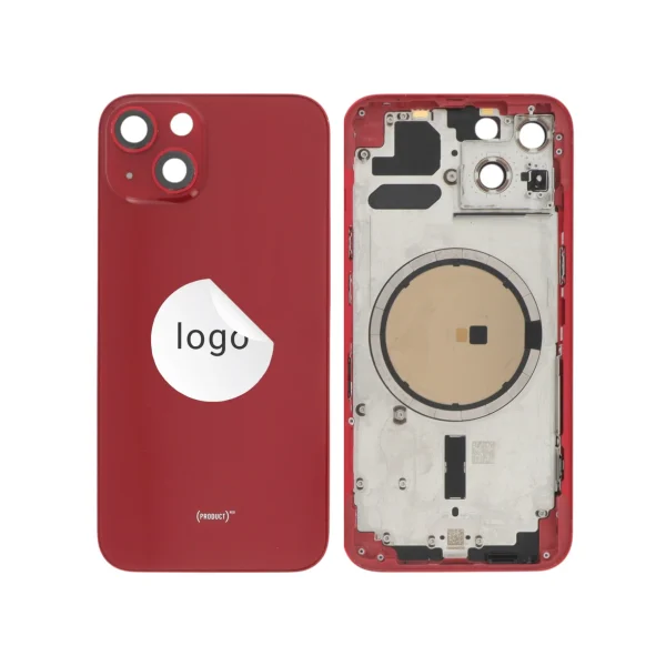 Frame Completo (Tampa Traseira Pré-montada) Vermelho para iPhone 13 - Retirado