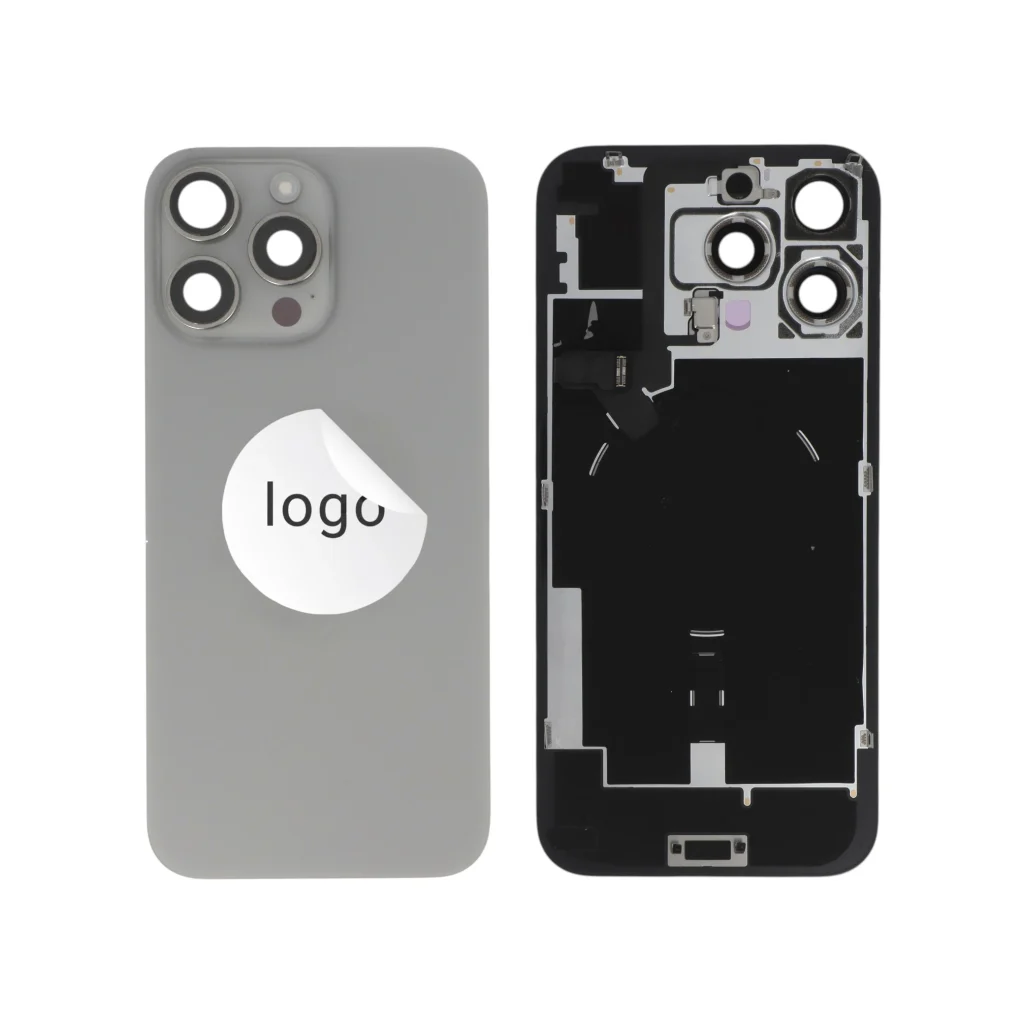 Tampa Traseira Completa Natural Titânio para iPhone 16 Pro Max - Retirado