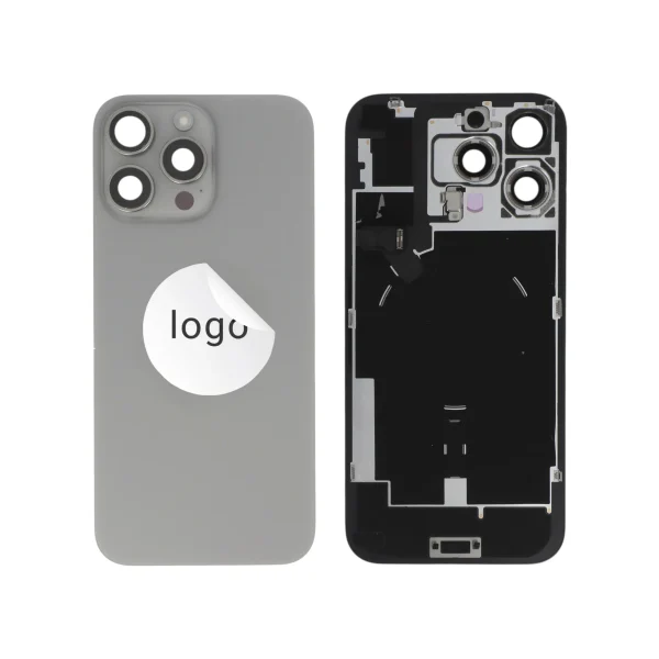Tampa Traseira Completa Natural Titânio para iPhone 16 Pro Max - Retirado