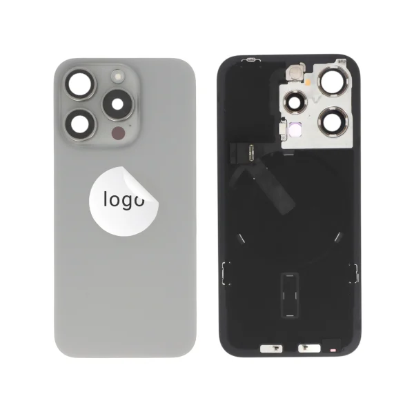 Tampa Traseira Completa para iPhone 15 Pro Natural Titânio - Retirado