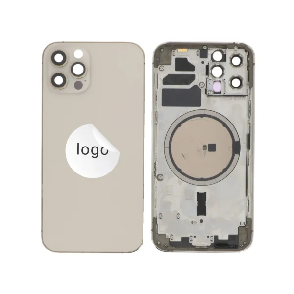 Tampa Traseira Frame Completa Dourada para iPhone 12 Pro - Retirado