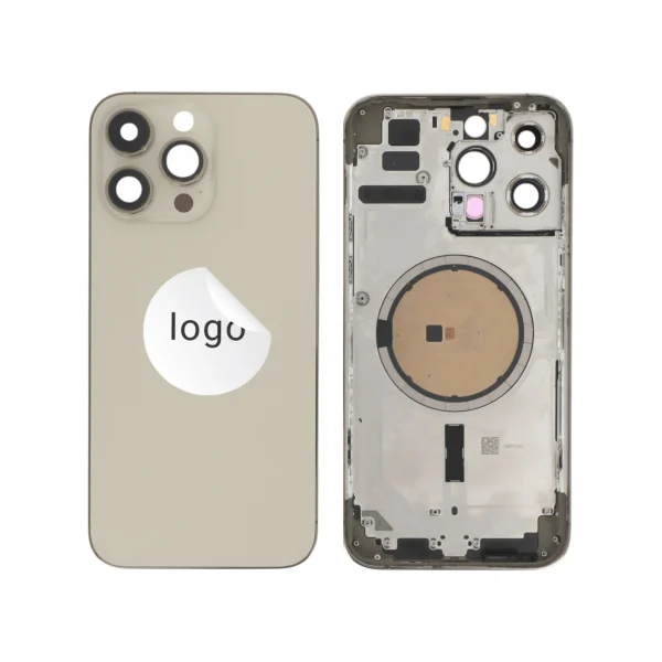 Tampa Traseira Frame completa para iPhone 14 Pro Max Dourada - Retirado