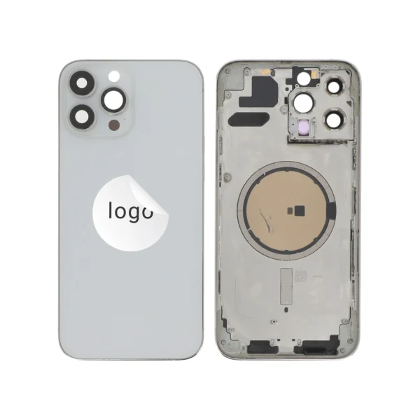 Tampa Traseira Frame Completa Prateada para iPhone 13 Pro Max - Retirado