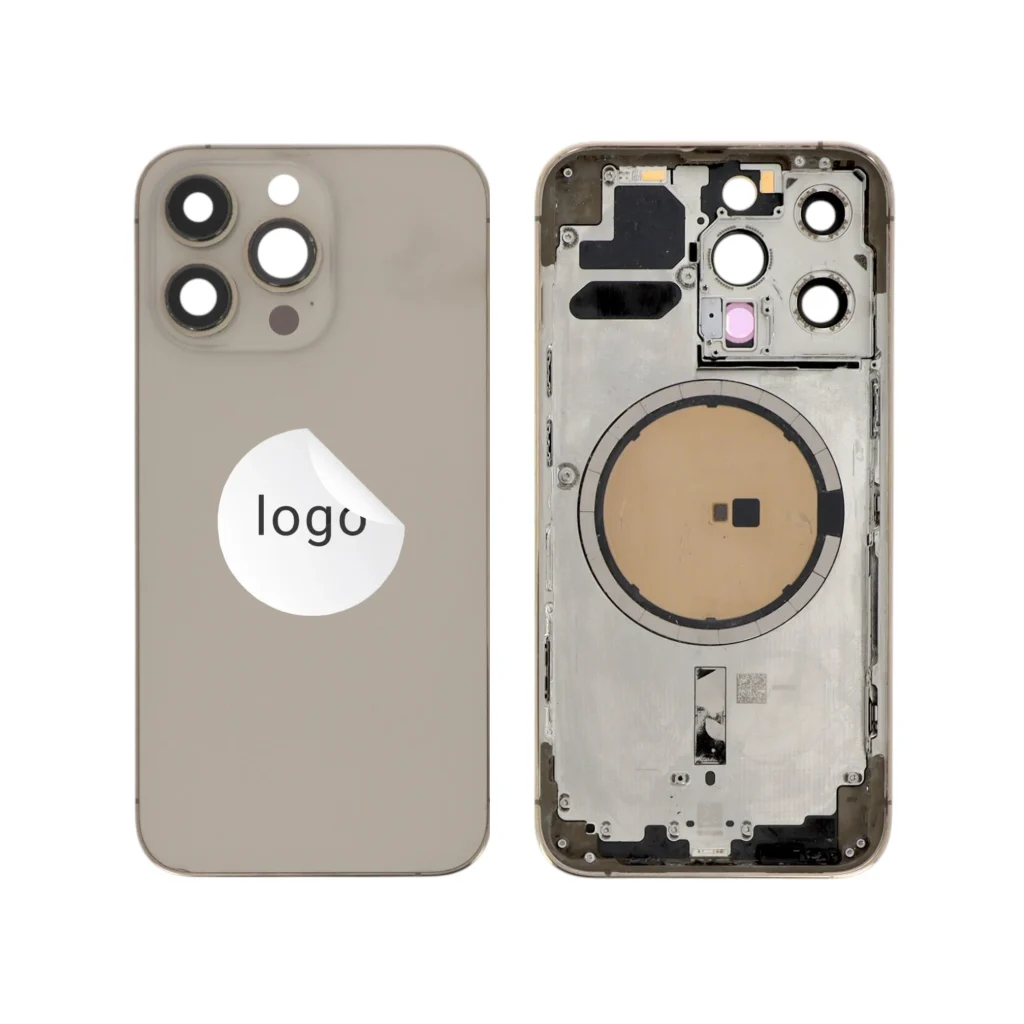 Tampa Traseira Frame Dourada para iPhone 13 Pro - Retirado