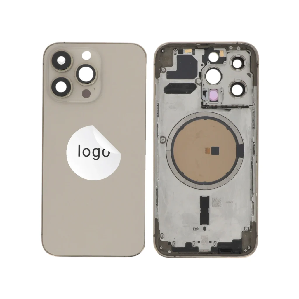 Tampa Traseira Frame Dourada para iPhone 13 Pro - Retirado
