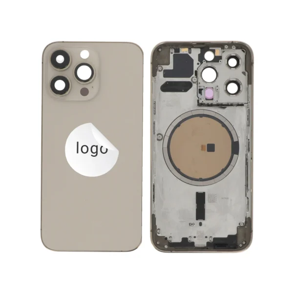 Tampa Traseira Frame Dourada para iPhone 13 Pro - Retirado