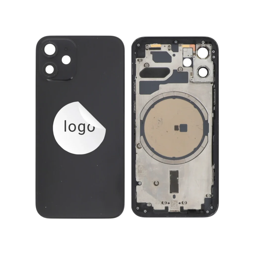 Tampa Traseira Frame preto para iPhone 12 mini - Retirado