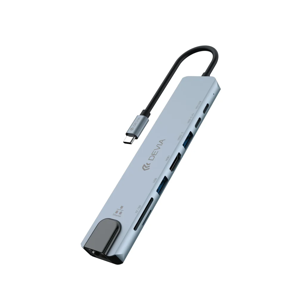 DEVIA Pro1 8-in-1 USB-C Hub (Cinzento)