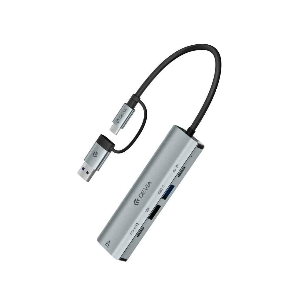 DEVIA Pro2 USB-C Hub 5 in 1 (Cinzento Escuro)