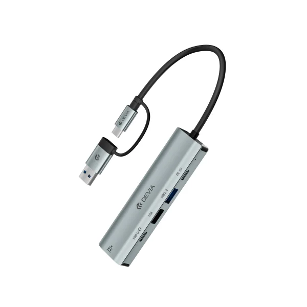DEVIA Pro2 USB-C Hub 5 in 1 (Cinzento Escuro)