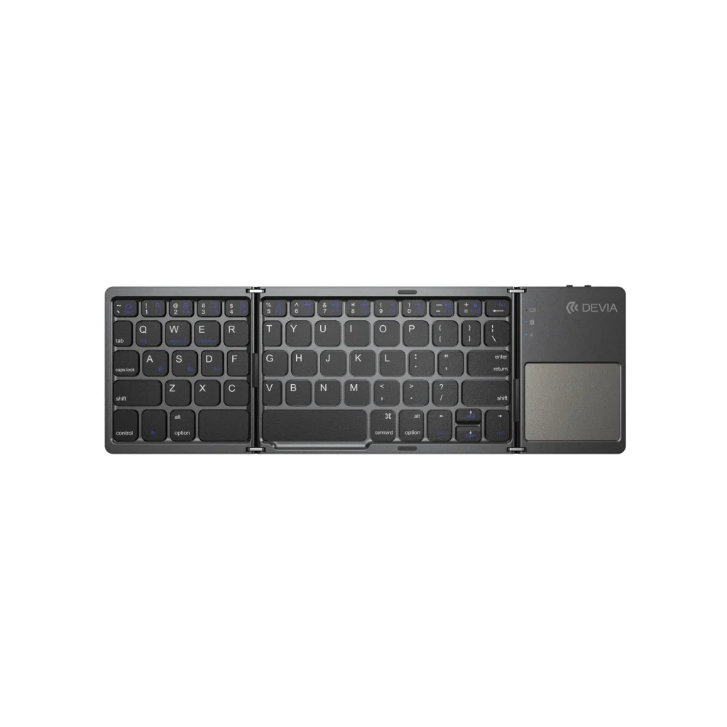 DEVIA Ultra1 Foldable Bluetooth Teclado com Touchscreen Touchpad QWERTY (Cinzento)