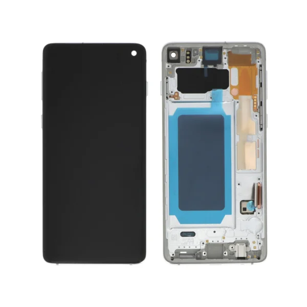 Ecrã Display Branco OLED para Galaxy S10 (Com Frame) (G973F)