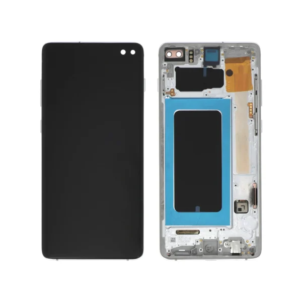Ecrã Display Branco OLED para Galaxy S10+ (Com Frame) (G975F)